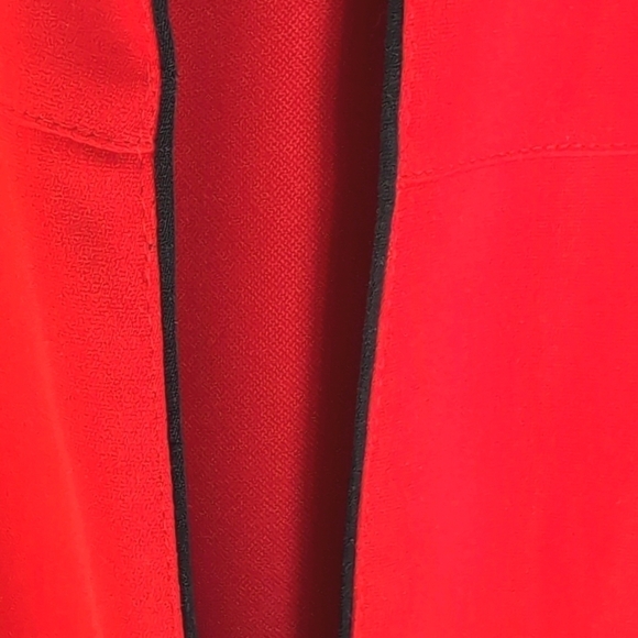 R & K Originals Red Black Trim Open front Jacket Size 10 - Picture 6 of 7